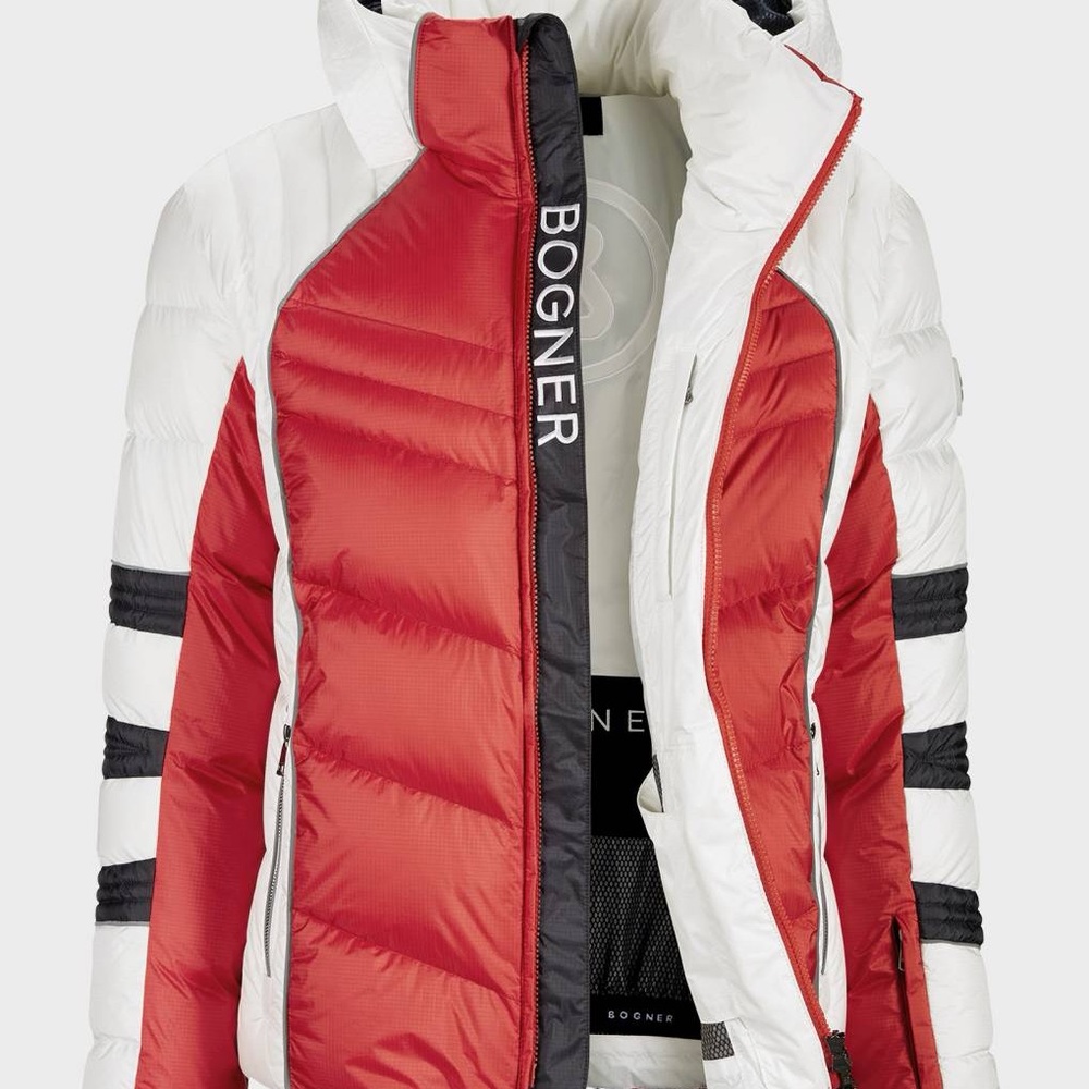 Bogner Men’s XL Felian-D Down Ski Jacket - Red and White - Gently Used